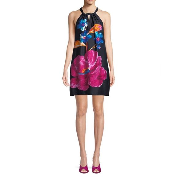 Trina Turk Dresses & Skirts - Trina Turk Womens Printed A-line Roe Halter Dress in Floral Print size 10